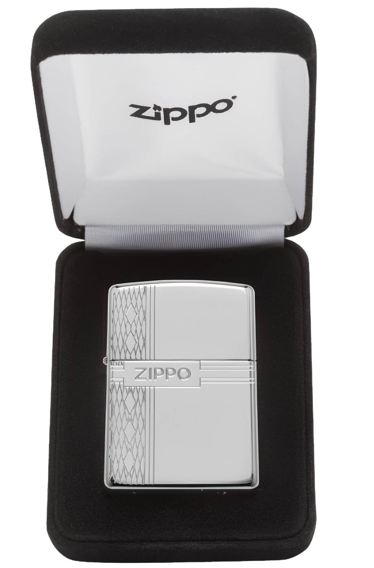 Sterling Silver Zippo Diamond Design