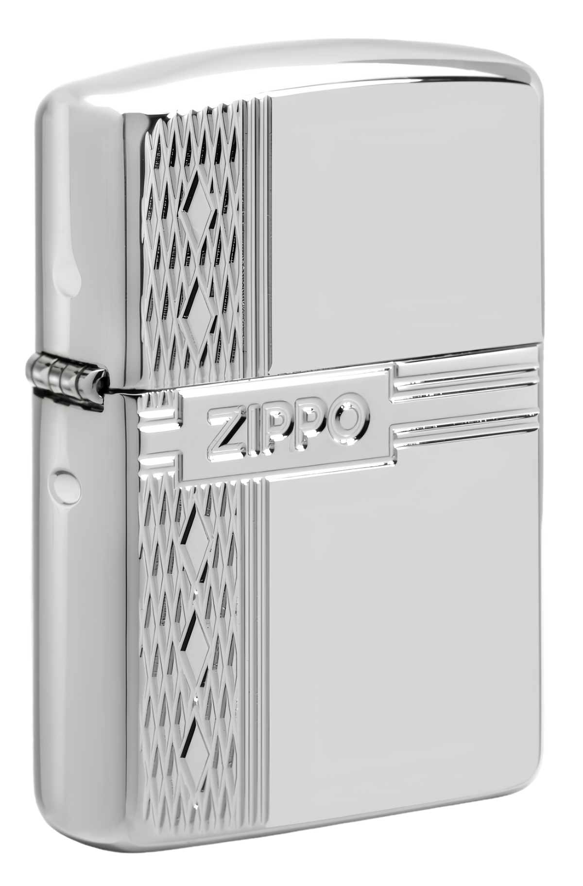 Sterling Silver Zippo Diamond Design
