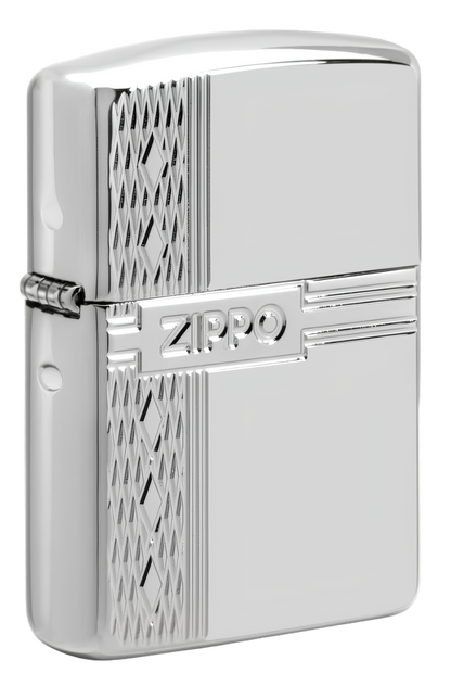 Sterling Silver Zippo Diamond Design