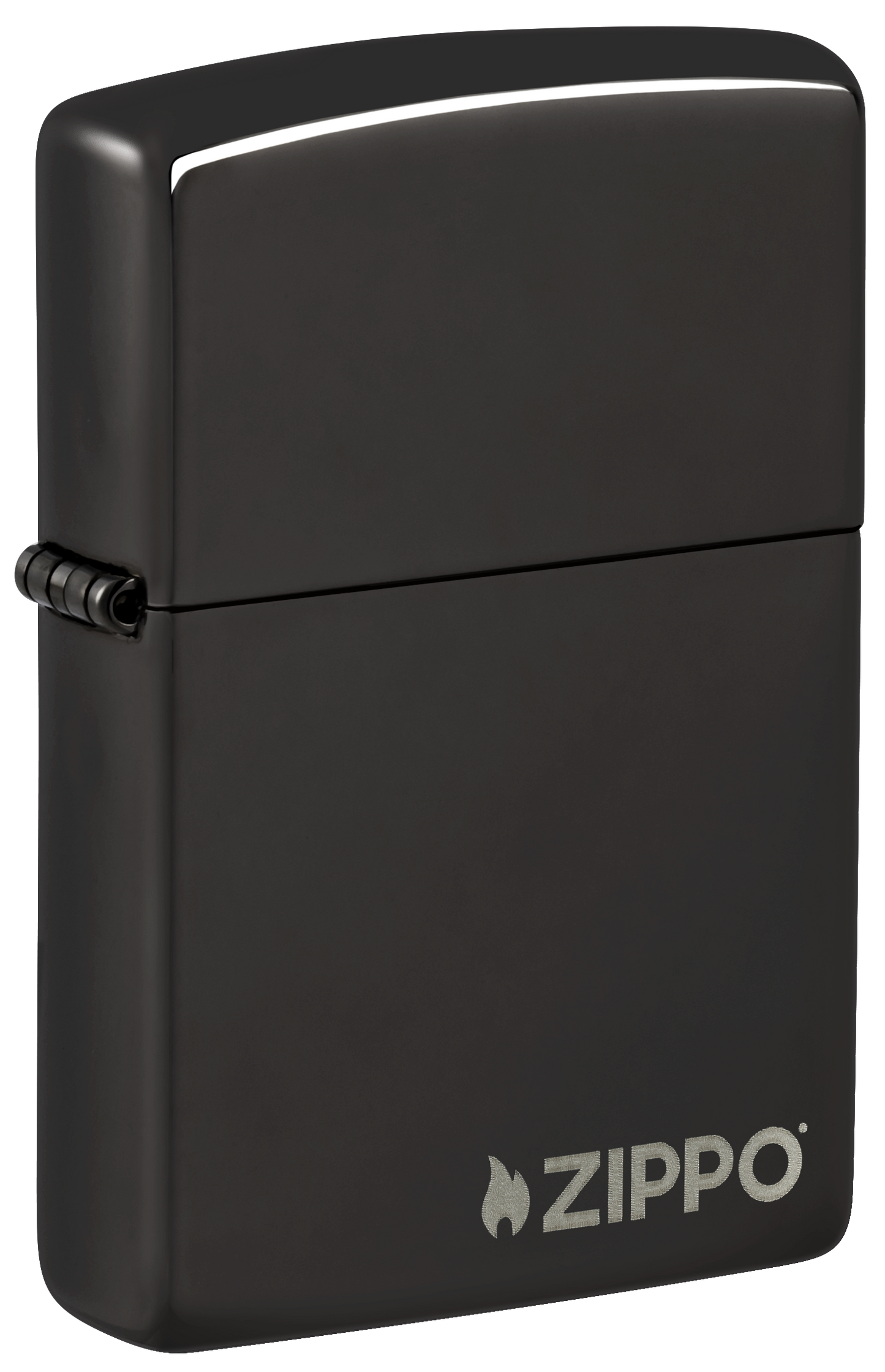 Classic High Polish Black Zippo Logo