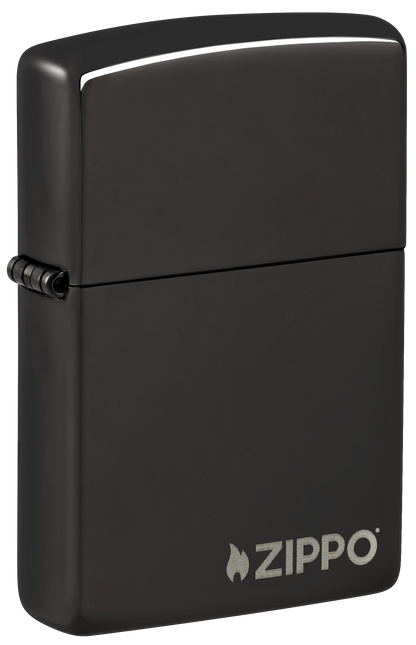 Classic High Polish Black Zippo Logo