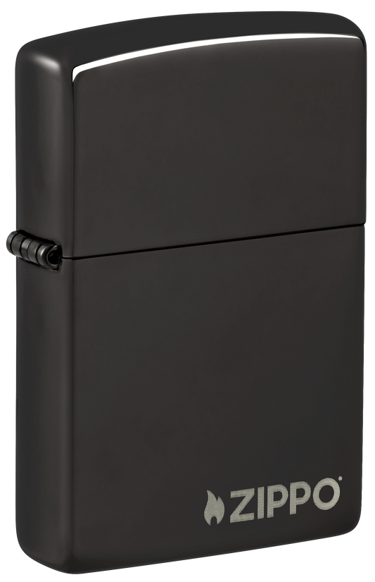 Classic High Polish Black Zippo Logo