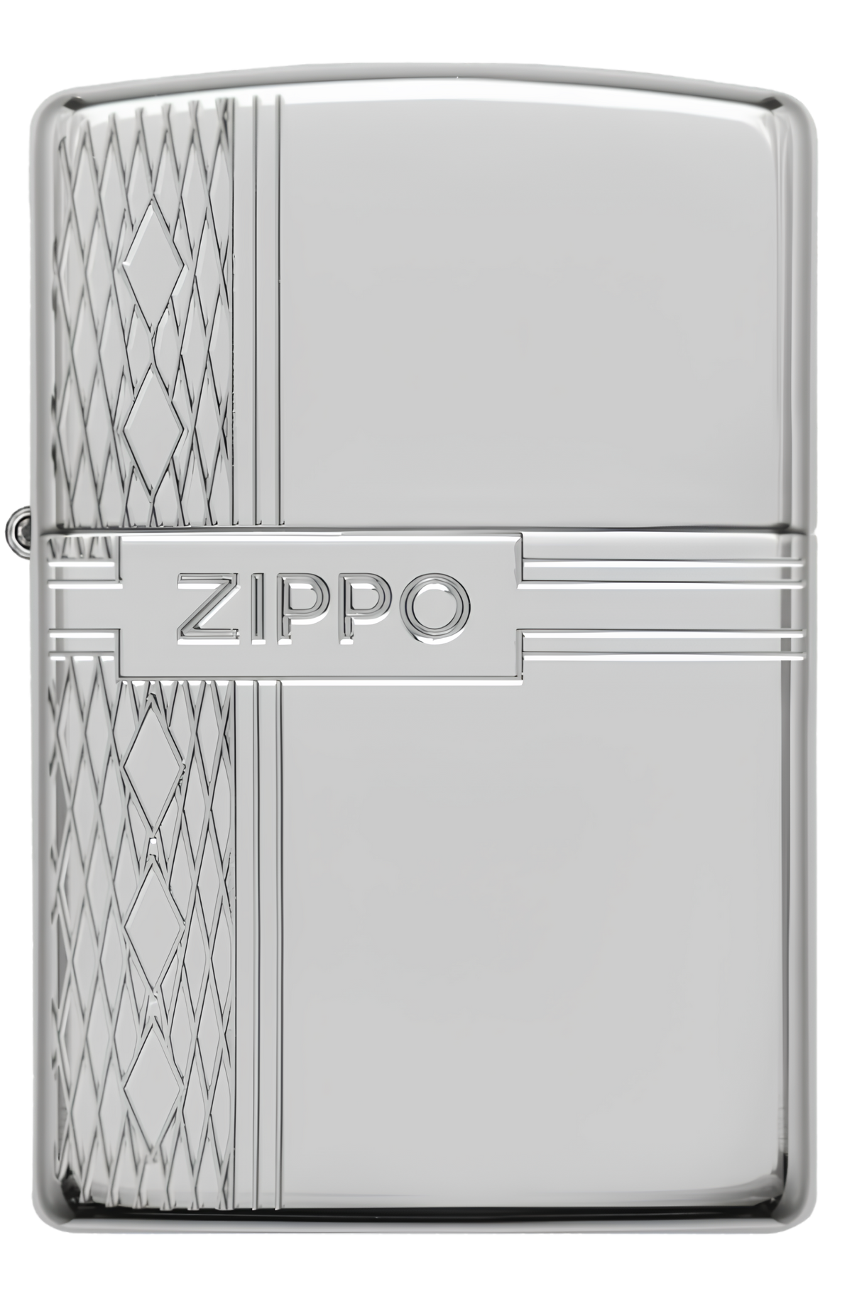 Sterling Silver Zippo Diamond Design