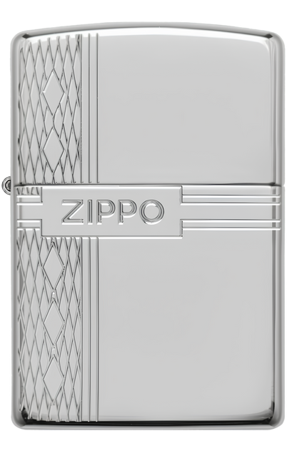 Sterling Silver Zippo Diamond Design