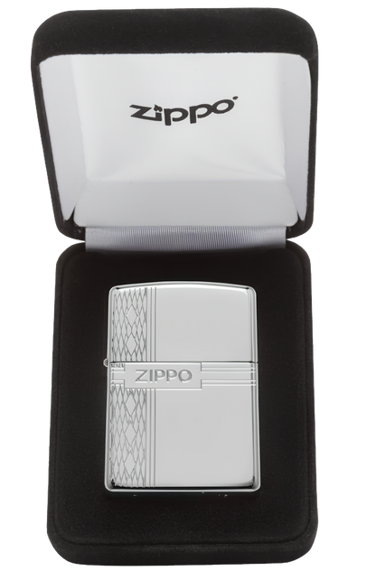 Sterling Silver Zippo Diamond Design