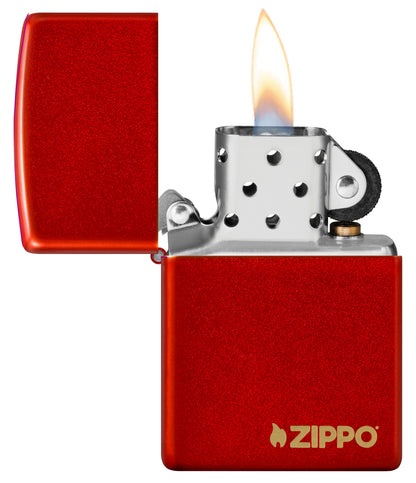 Classic Metallic Red Zippo Logo
