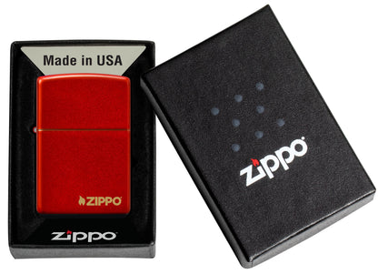 Classic Metallic Red Zippo Logo