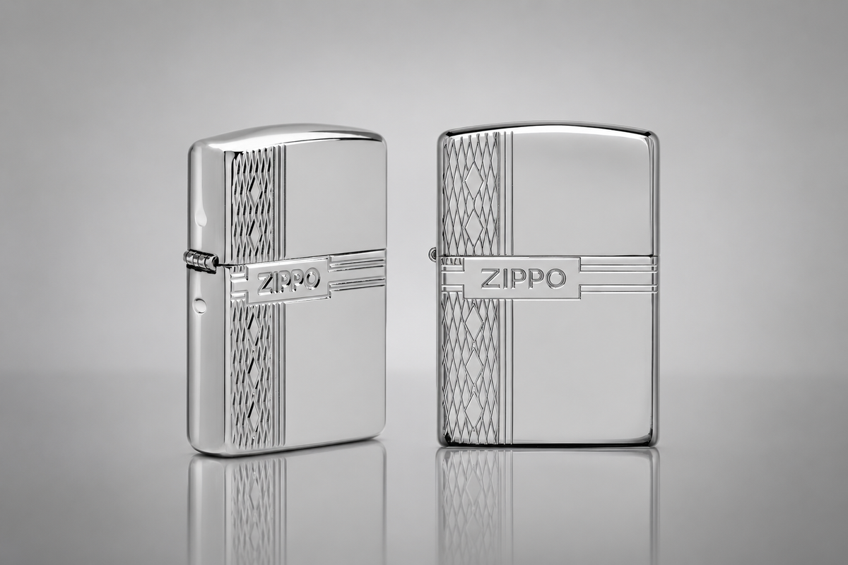 Sterling Silver Zippo Diamond Design