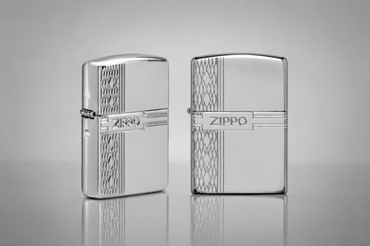 Sterling Silver Zippo Diamond Design